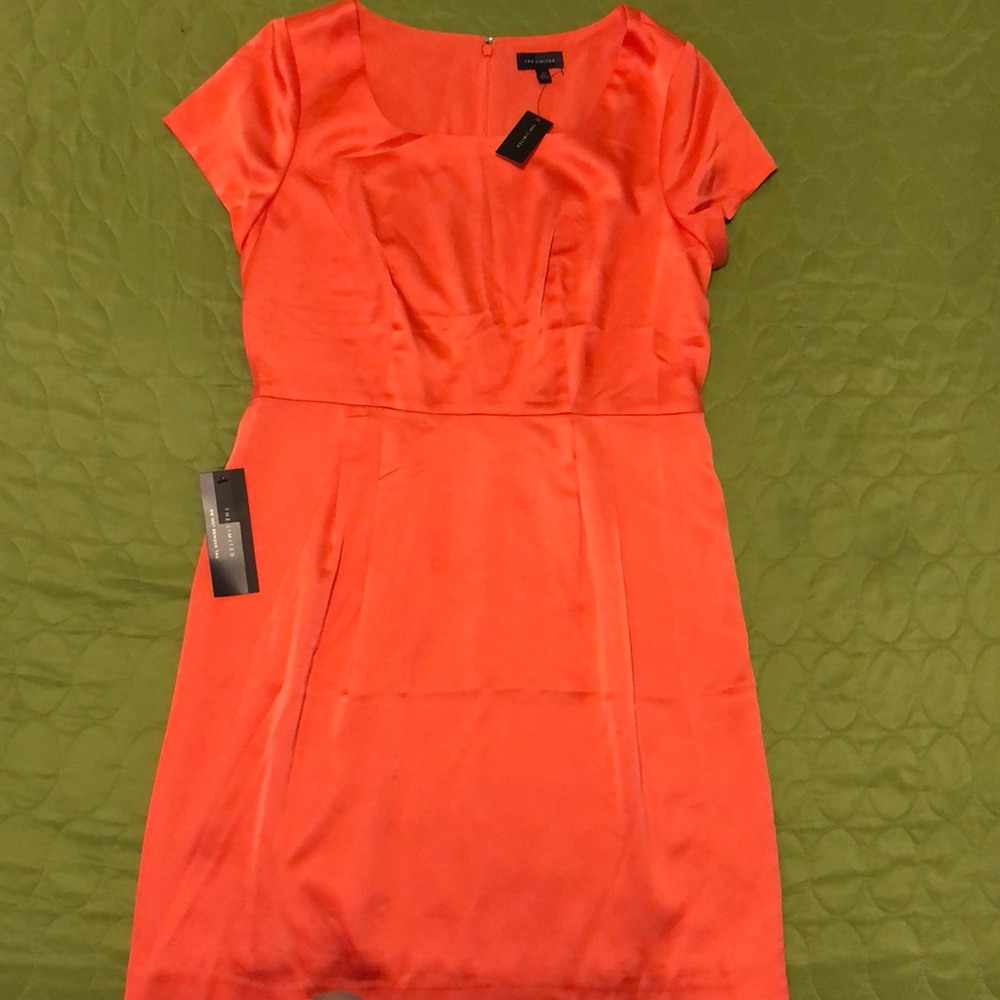 Coral satin finish dress